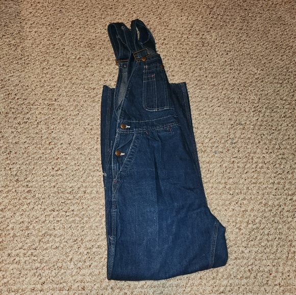 Vintage Big Mac Square Bak Denim Dungaree Workwear Overalls - Picture 1 of 9